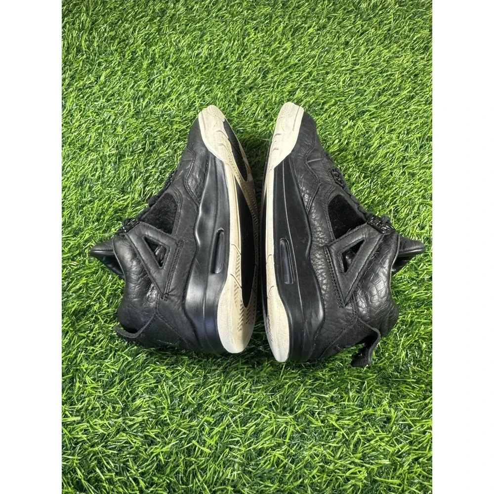 Jordan Air Jordan 4 Retro Premium Black Sail Sz 8.5 Leather Sneaker 819139-010